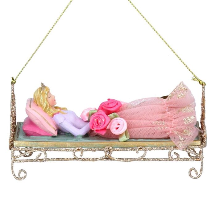 Gisela Graham Sleeping Beauty Fabric, Wire & Painted Resin Christmas Tree Decoration